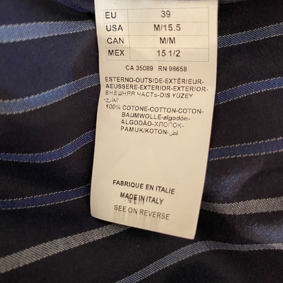 PAUL & SHARK Men’s Blue Striped Button Down Shirt Sz M - Picture 9 of 9